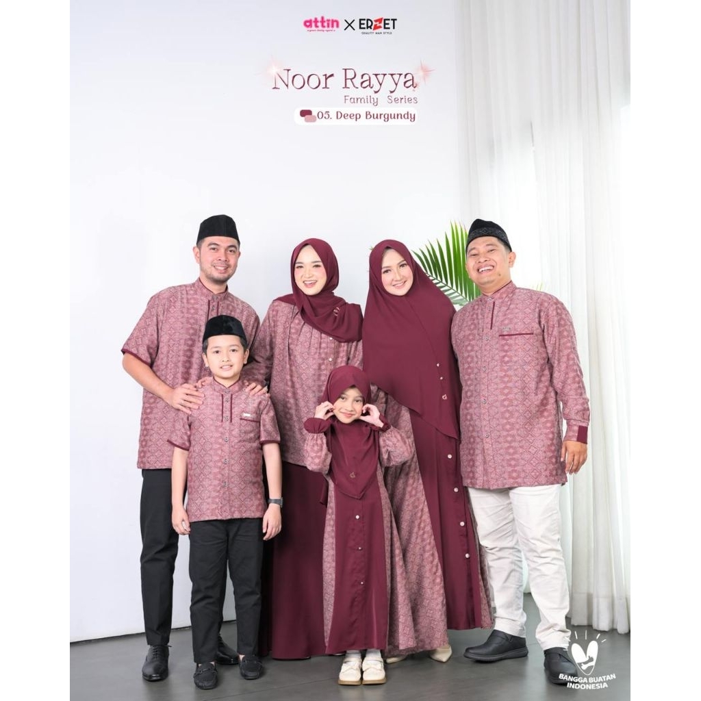ATTIN - SARIMBIT LEBARAN NOOR RAYYA SERIES BY ATTIN HIJAB ~ 05. DEEP BURGUNDY FAMSET TERBARU ATTIN H