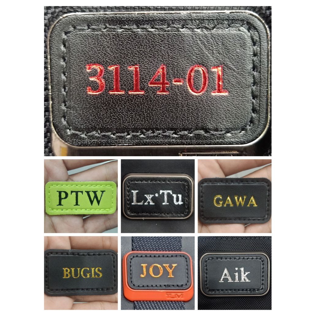 Initial Embos Patch Nametag Kulit Tas Tumi