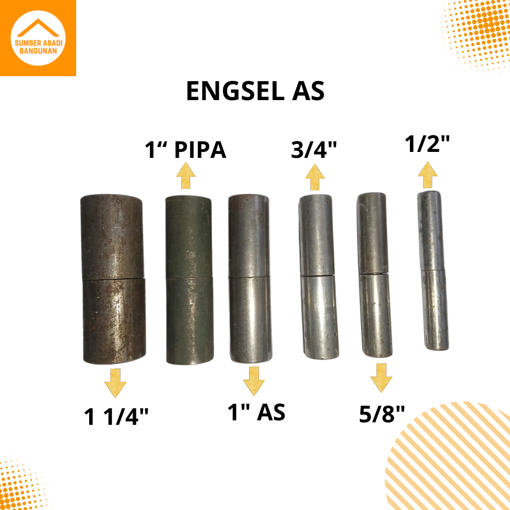 ENGSEL AS/ ENGSEL AS PINTU/ ENGSEL AS BESI/  ENGSEL BUBUT PAGAR PINTU BESI AS/ ENGSEL BESI/ ENGSEL B