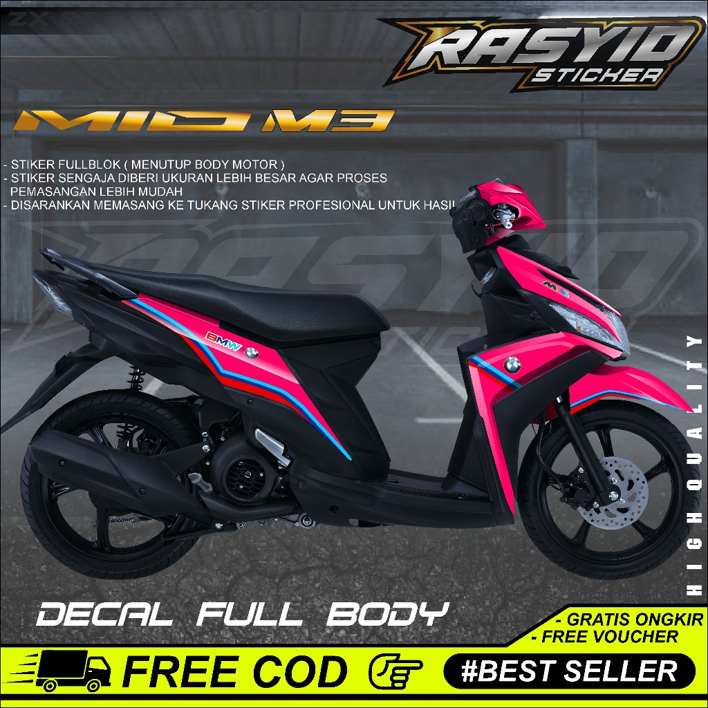 COD Decal Sticker Yamaha Mio M3 125 Mio Z Full Body Decal Sticker Yamaha Mio Z MIO M3 12 BMW Racing 