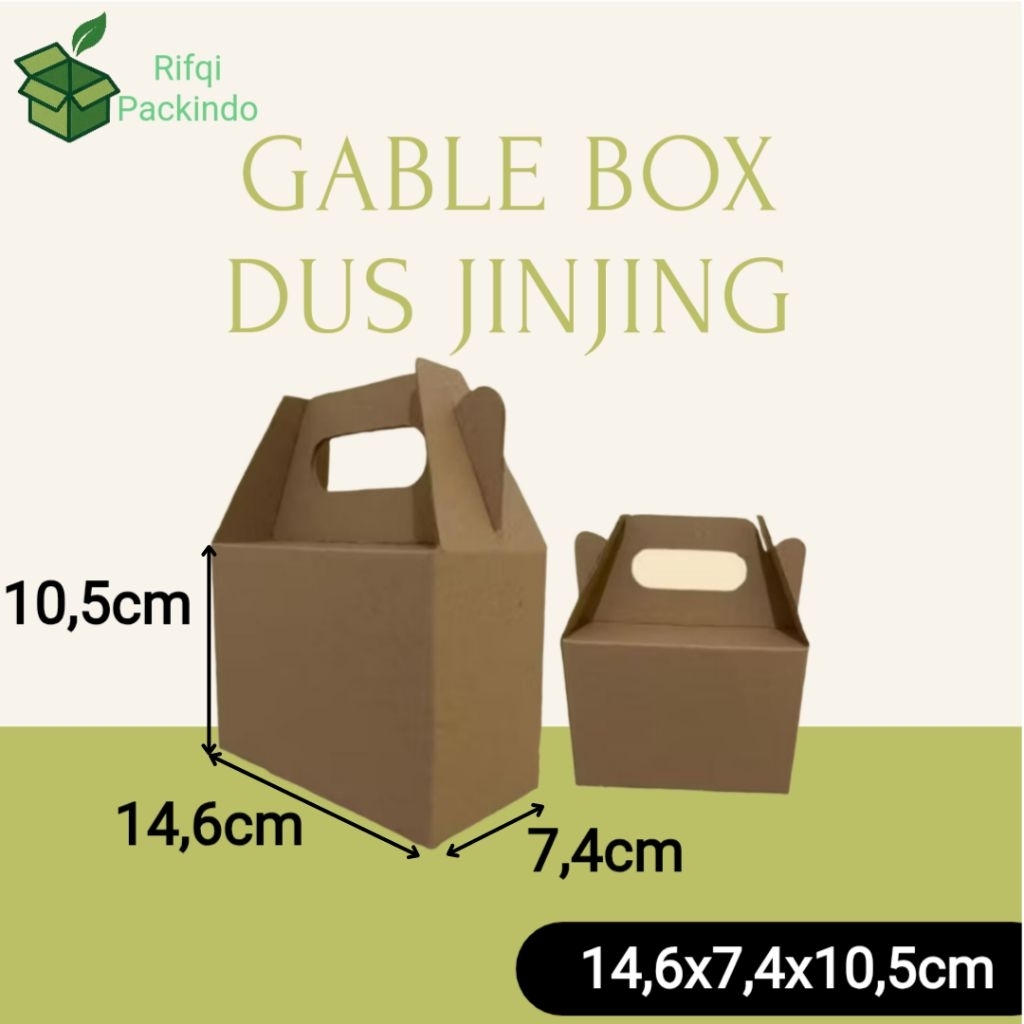 

Kardus Jinjing Polos Ukuran 14,6x7,4x10,5cm / Gable Box / Dus Jinjing /Box Jinjing / Kotak Jinjing