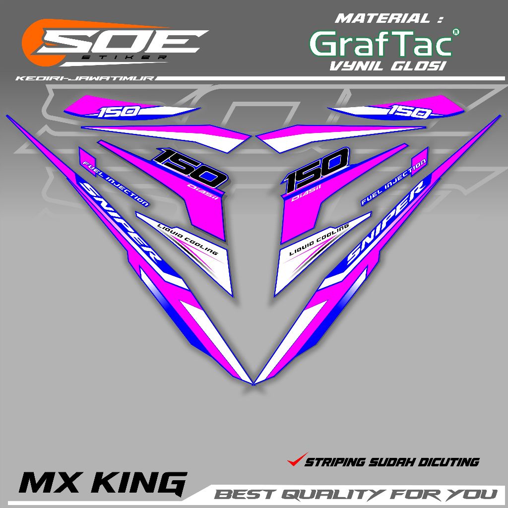 STRIPING MX KING motif sniper custom / striping mx king malaysia / y15zr / exciter 150 / mx king 150