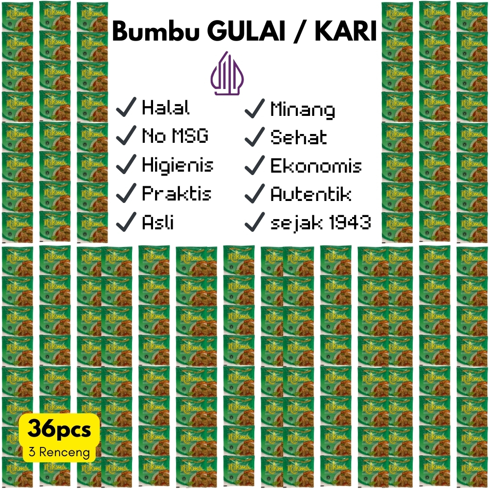 

Bumbu Gulai Kari NIKMA 36 Sachet Halal Asli Padang Praktis Cocok Untuk Masakan Rumah