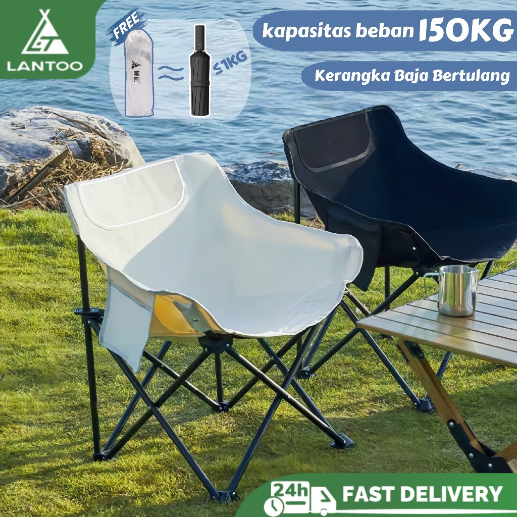 LANTOO Kursi Lipat Outdoor Kursi Camping Bulat Balutannya  Camping Portable kursi Memancing Beban 15