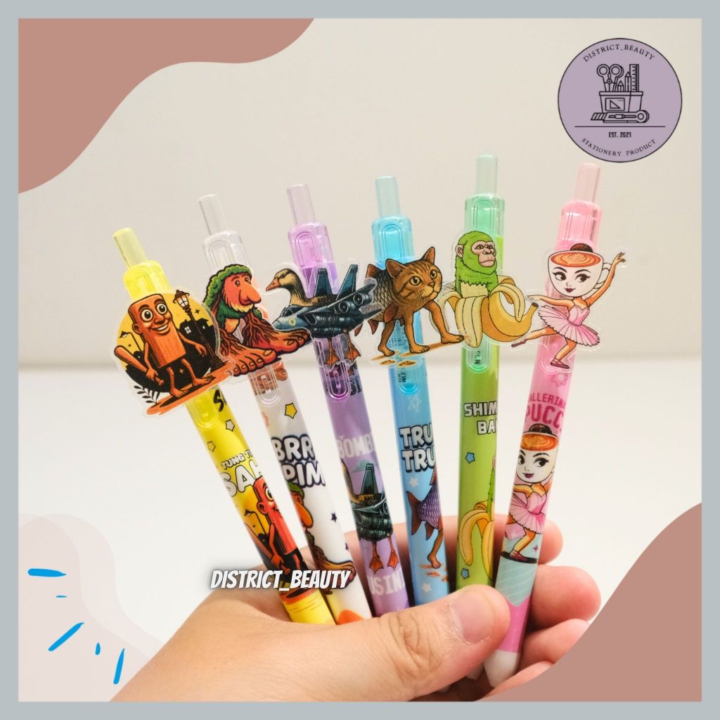 

PULPEN CETEK AKRILIK TUNG TUNG SAHUR BRAINROT ANOMALI GEL PEN MEKANIK PULPEN ACRYLIC ALAT TULIS SEKOLAH LUCU TERMURAH