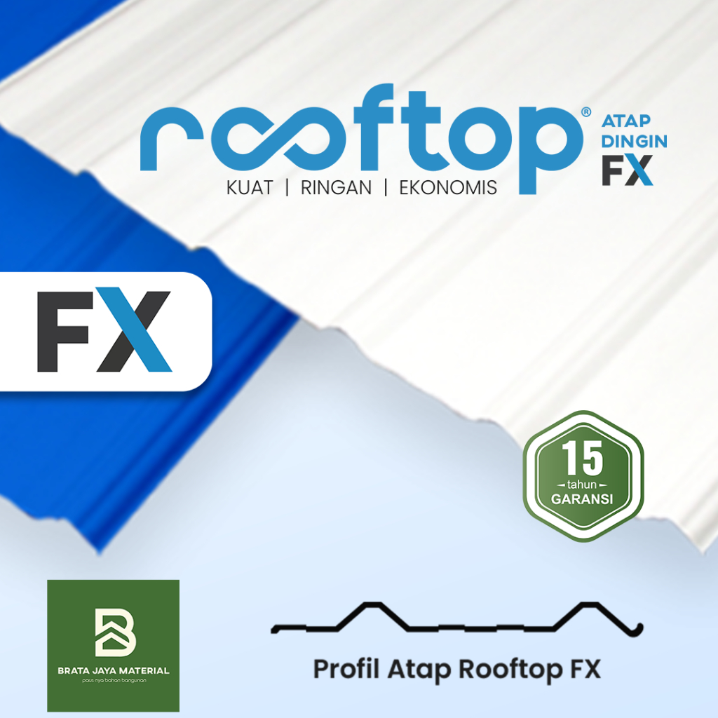 Atap uPVC Rooftop FX Formax Series Single 1 Layer Dingin Rumah Gedung Ruko