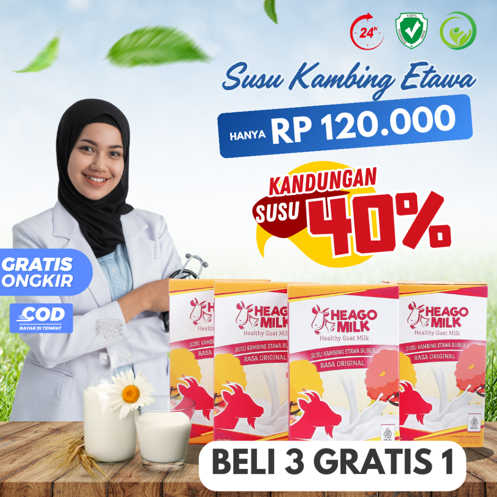 

Susu Kambing Etawa bantu Redakan Masalah Pernafasan, Persendian dan Tulang Heago mengandung 40%
