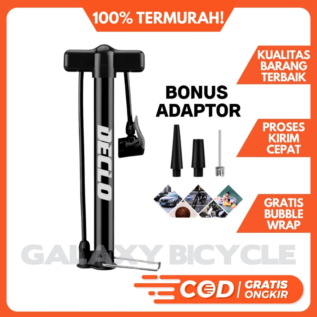 Pompa Sepeda DECLO P02 120 PSI Alloy Pentil Schrader AV dan Presta  FV Pompa Tangan Sepeda Listrik R