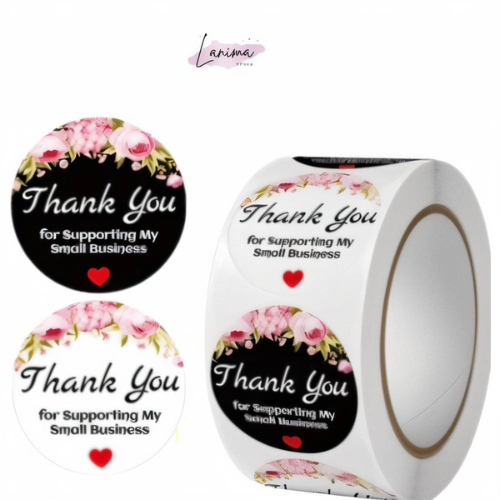 

Stiker Bulat Thank You 500 pcs Roll Label Elegan untuk Kemasan Produk & Hadiah