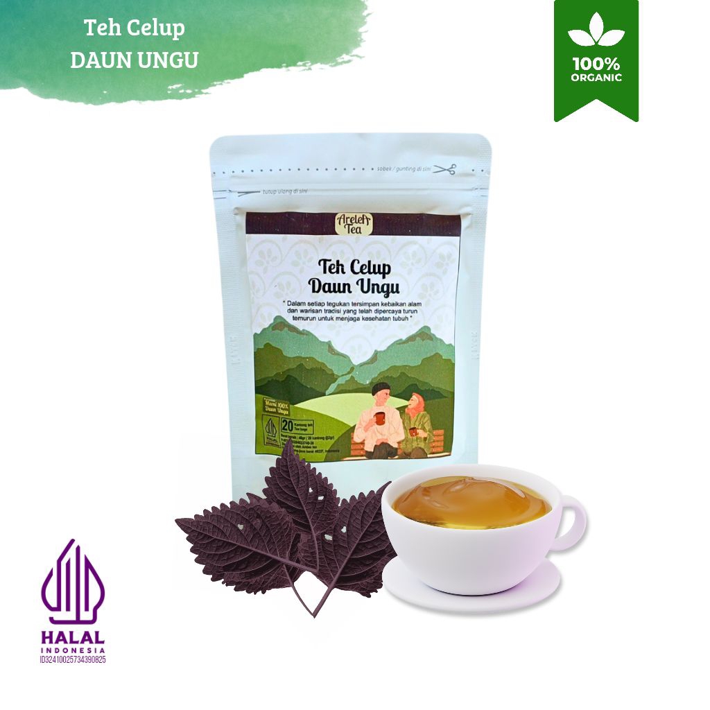 

Teh celup daun ungu murni isi 20 pcs bagus untuk wasir ambeien batu ginjal borok rematik encok diabetes sembelit demam