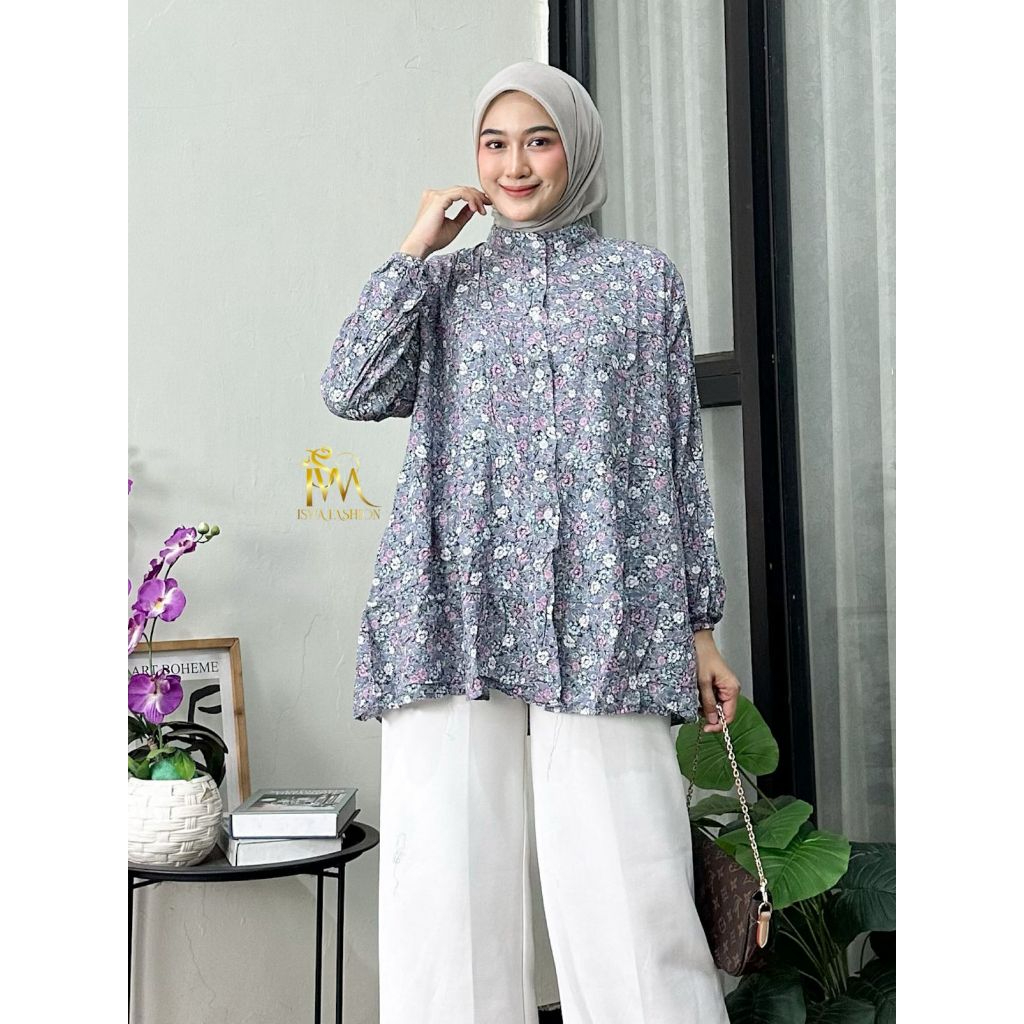 BLOUSE ATASAN WANITA RAYON BUSUI JUMBO TERBARU KEKINIAN // BLOUSE RAYON MOTIF BUNGA
