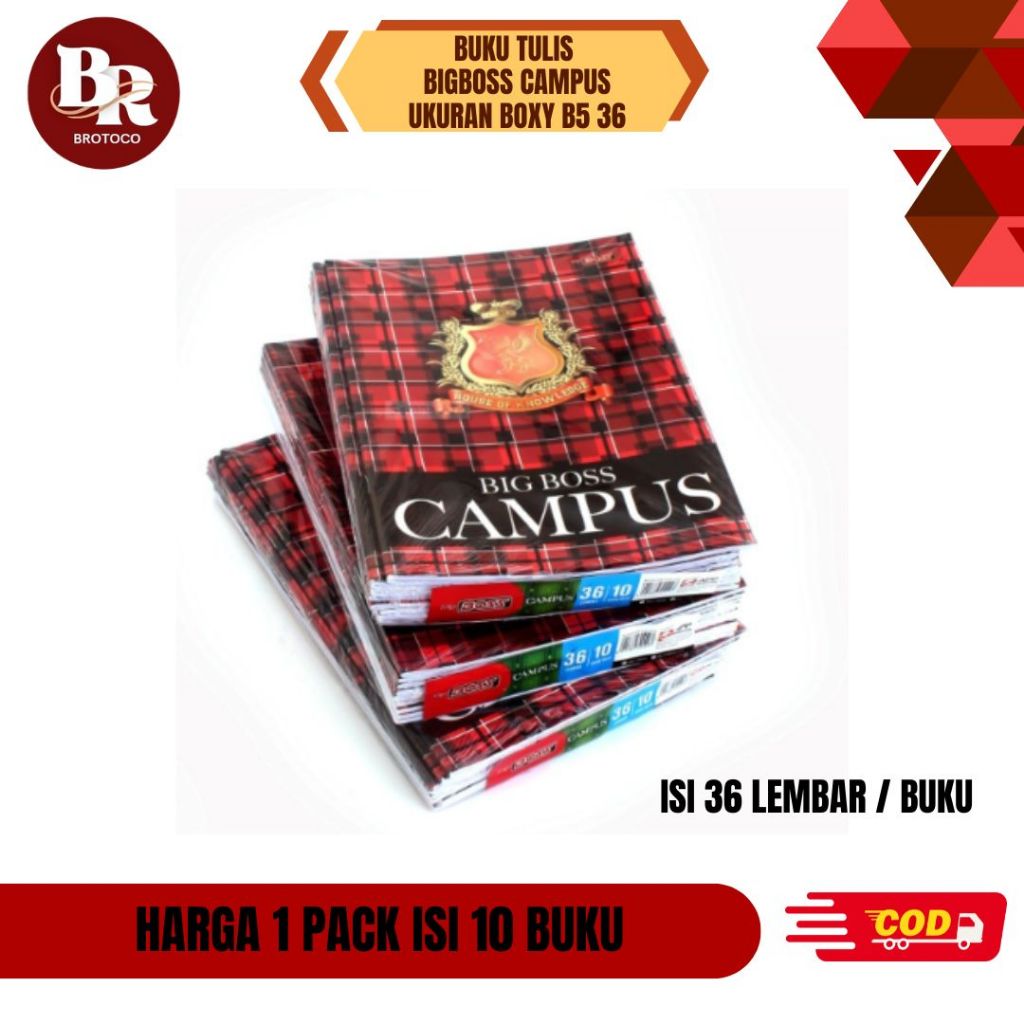 

[BROTOCO] Big Boss - Buku Tulis Campus 36 Lembar 18x25cm (Harga 1 Pack Isi 10 Buku)