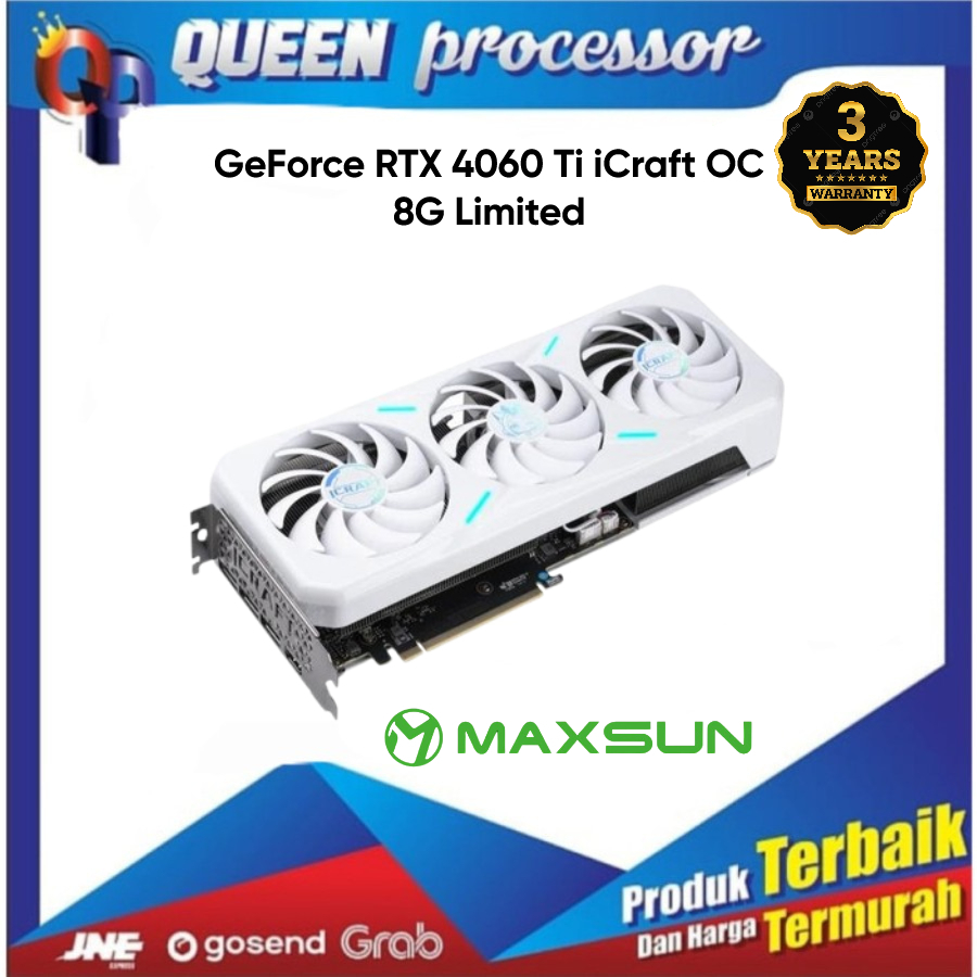 VGA MAXSUN GEFORCE RTX 4060 Ti 8GB iCRAFT OC GDDR6 - SKYLIGHT RGB - TRIPLE FAN RTX 4060Ti