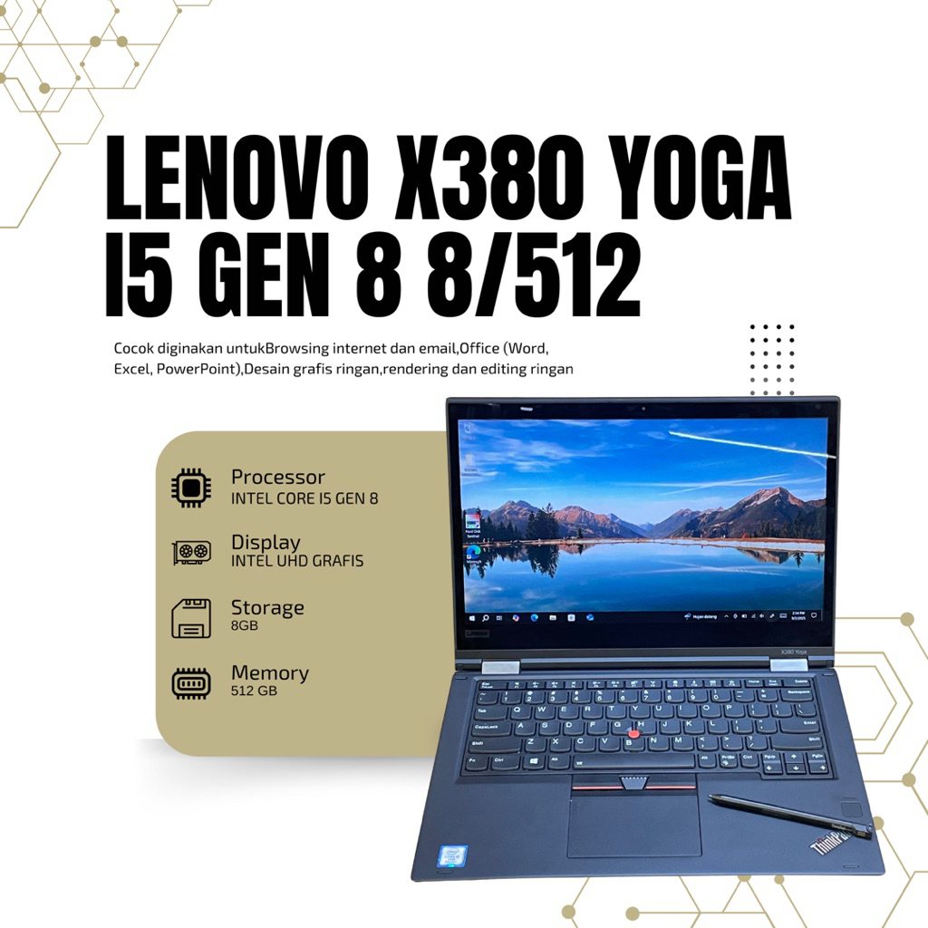 Lenovo ThinkPad X380 Yoga i5 gen 8 ram 8GB / 512GB SSD | Touchscreen 360°