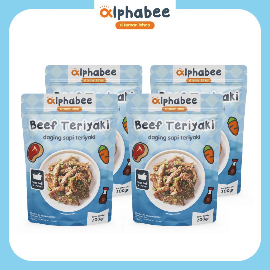 

(ISI 4) ALPHABEE Beef Teriyaki 100gr | Frozen Food | Daging Sapi Teriyaki | Tanpa bahan Pengawet