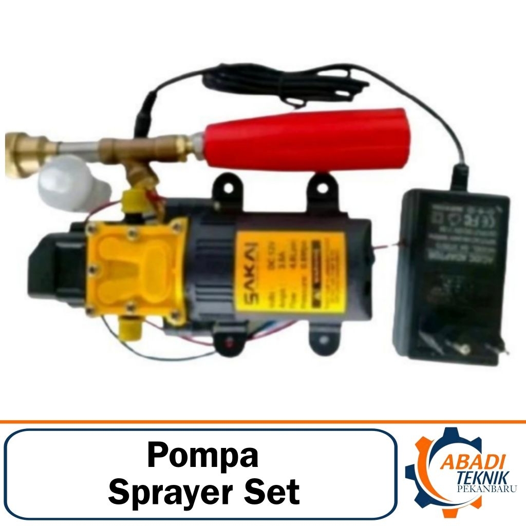 SAKAI Paket Pompa DC Dinamo Pump Sprayer Cuci Steam Motor Mobil Set