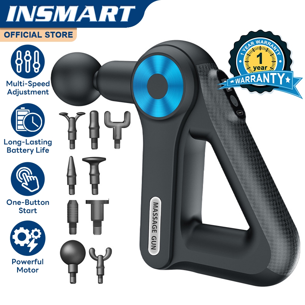 INSMART Relaksasi Otot Otomatis, Pengisian Daya USB, Pijat Kebugaran Getaran, Tongkat Pijat Meridian