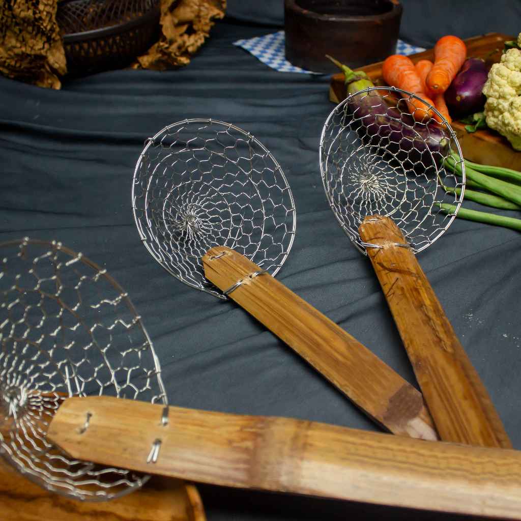 Serokan Mie/Serokan Mie ayam/Saringan Mie/Saringan Kawat Putih anti karat Kecil