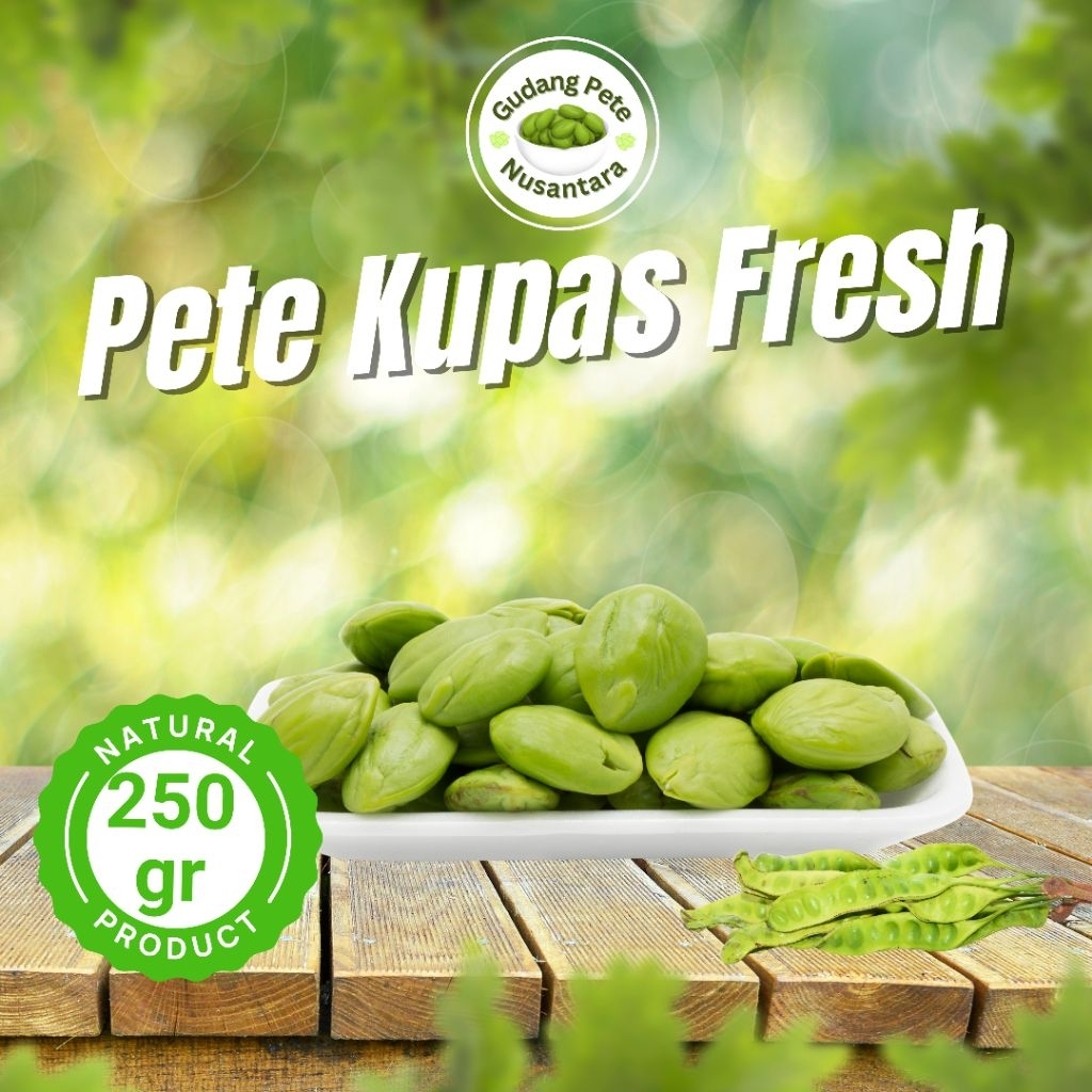 

PETAI KUPAS SUPER, FRESH, SEGAR, (SIAP MASAK) - 250 Gram
