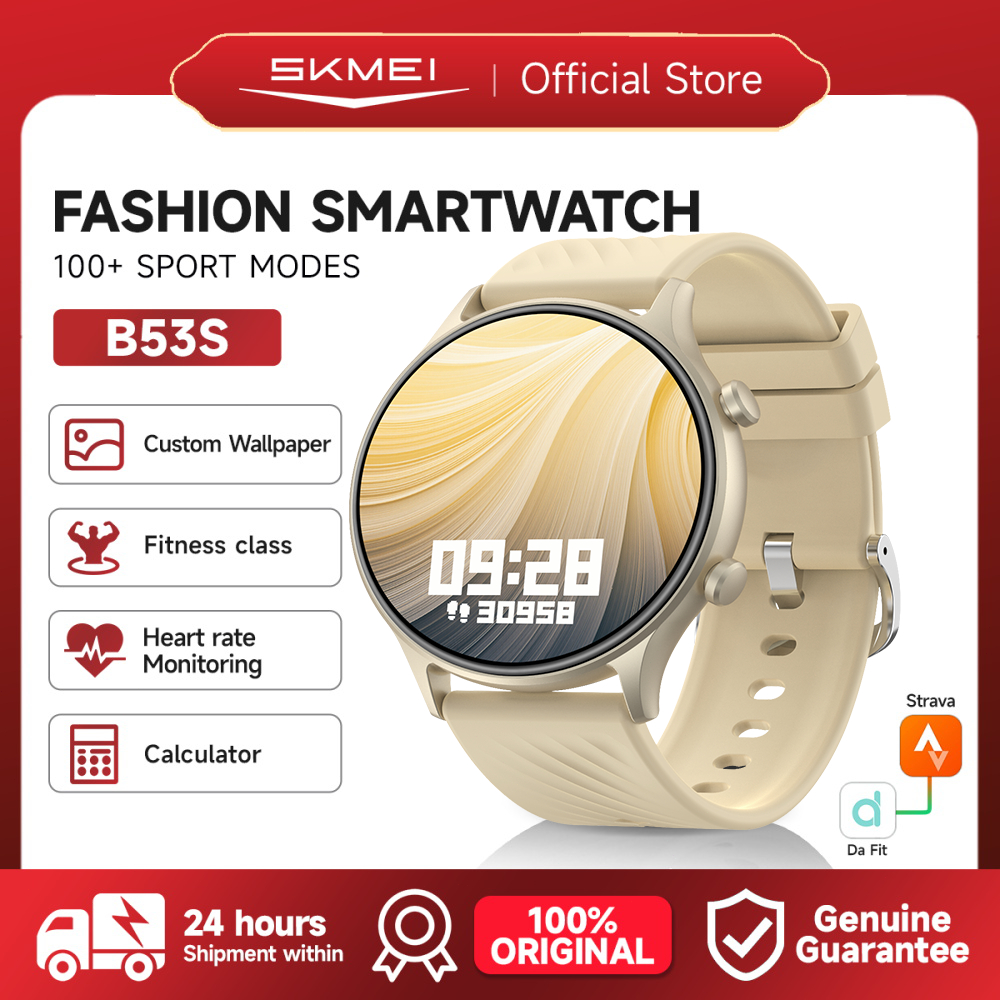 SKMEI B53S Smartwatch IP67 Waterproof 1.39inci Support Strava Jam Tangan Pria Smartwatch Wanita Eleg