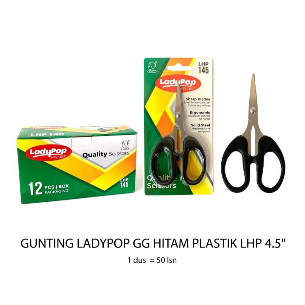 

Gunting Kecil LadyPop Gagang Hitam LHP 4.5" -145 harga 12 pcs