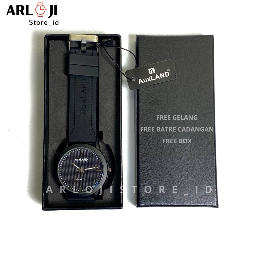 TERLARIS AUXLAND Jam Tangan Pria 100% Original Tali Karet Quartz Cowok Kasual Analog Dial Bulat Stra