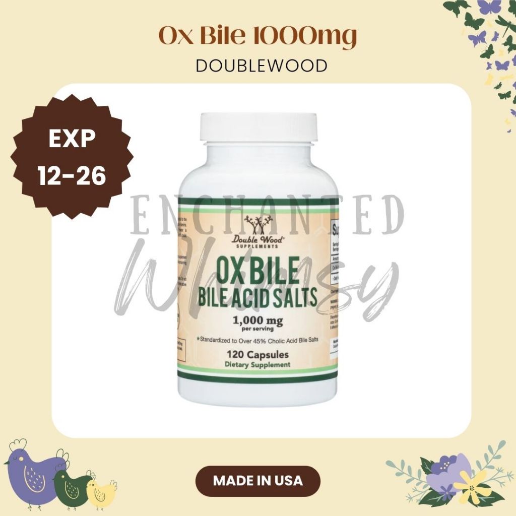 Double Wood Ox Bile 1000 mg 120 Digestive Enzymes US Bile Salt Cholic Acid suplemen bantu empedu pen
