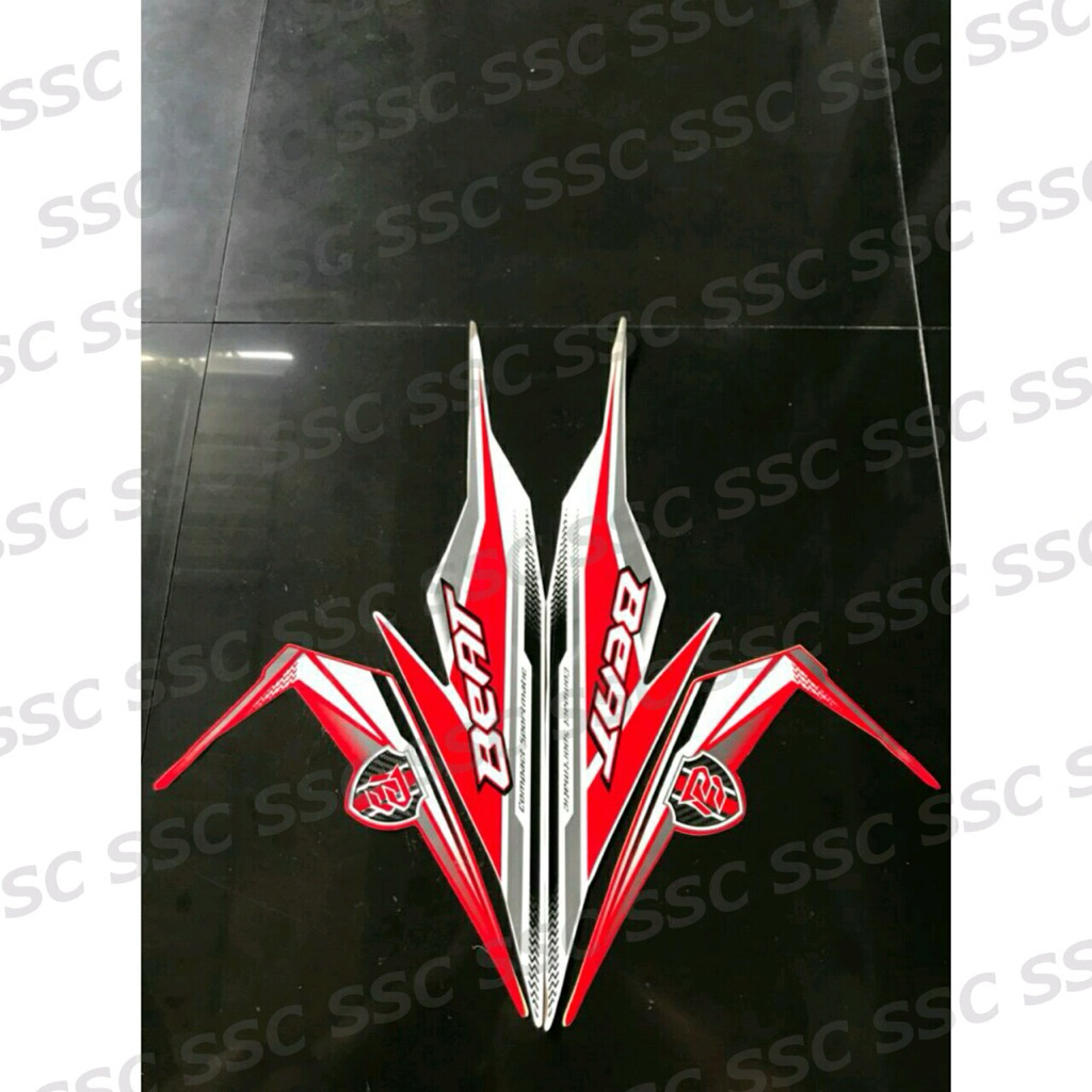 STRIPING STIKER BEAT FI ESP 2019 PUTIH MERAH