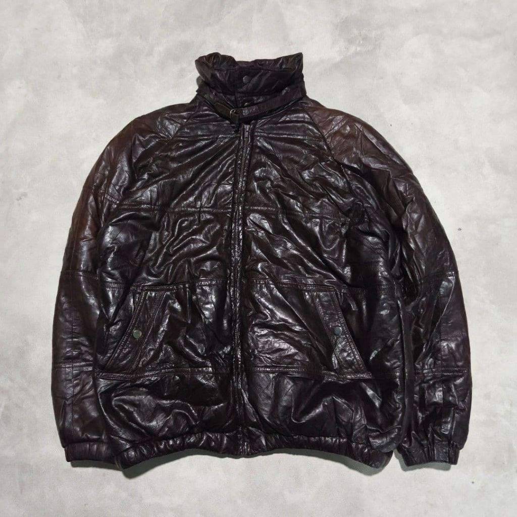 Jaket kulit leather pria coklat