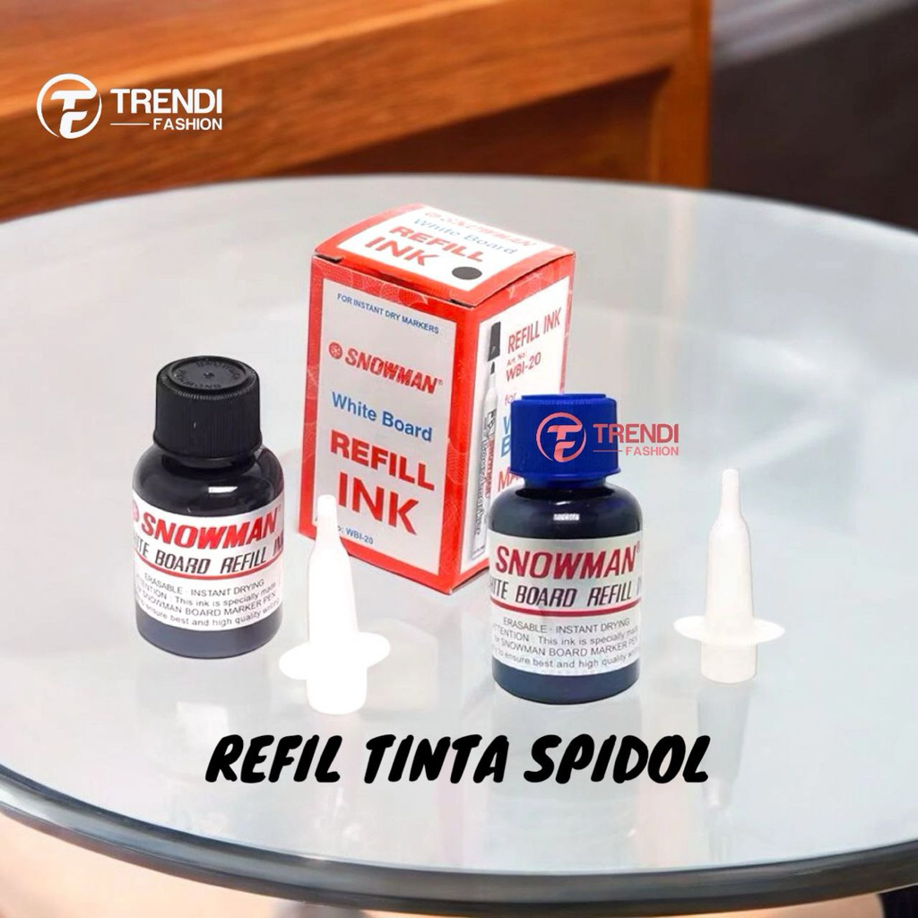 

Refil Tinta Hitam Whiteboard Permanent Snowman Tinta Spidol Isi Ulang