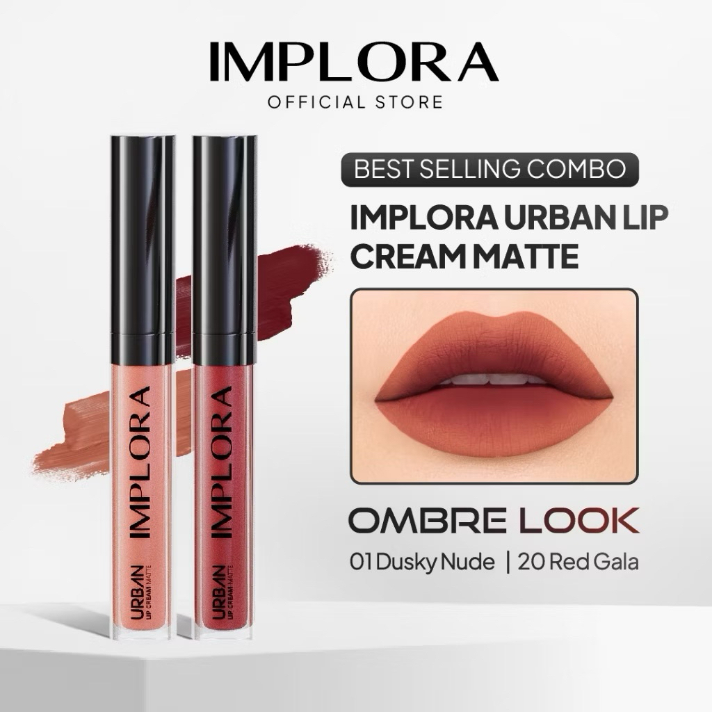 IMPLORA SET 2PCS OMBRE LOOK - URBAN MATTE LIPCREAM