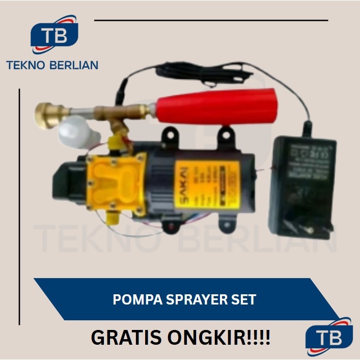 SAKAI Paket Pompa DC Dinamo Pump Sprayer Cuci Steam Motor Mobil Set