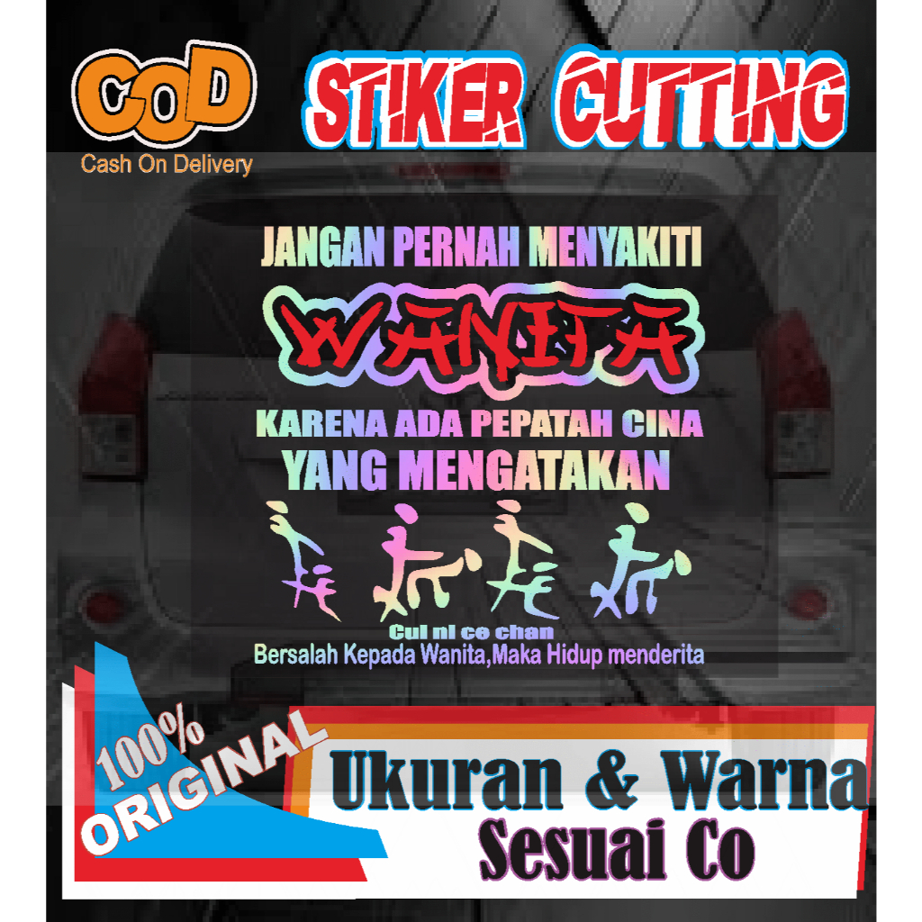 Stiker cutting Kaca Truk Mobil Canter Pick up L300 Body Depan Samping Belakang