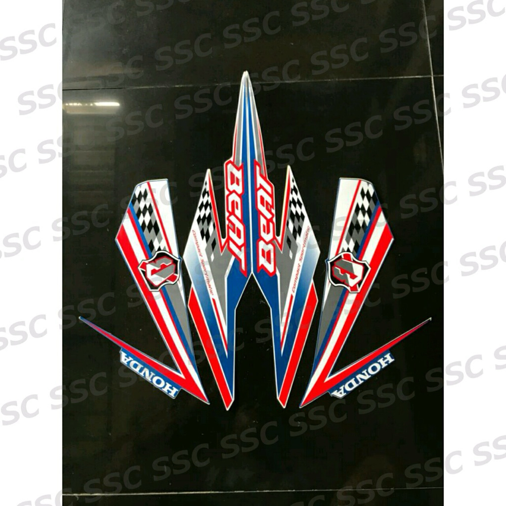 STRIPING STIKER BEAT FI ESP 2018 PUTIH BIRU BARCELONA