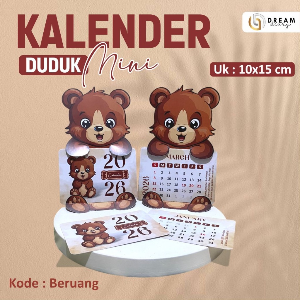 

Cetak Kalender Meja - Kalender Duduk Mini Aeshtetic - Calender Karakter Tahun 2026 Ready