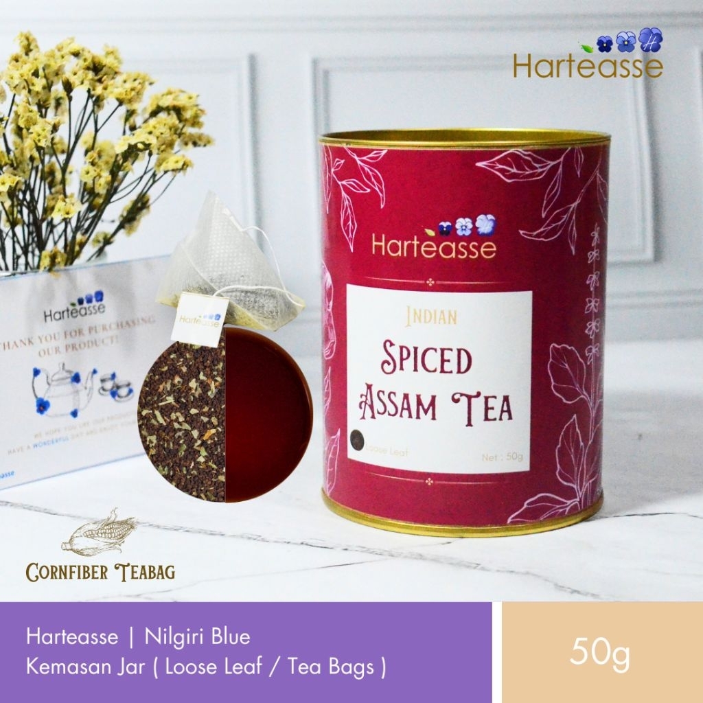 

Harteasse | Spiced Assam Tea (Chai Mix) | Teh Assam dengan Rempah | Kemasan Composite Plug | 25 Tea Bags (50gr)
