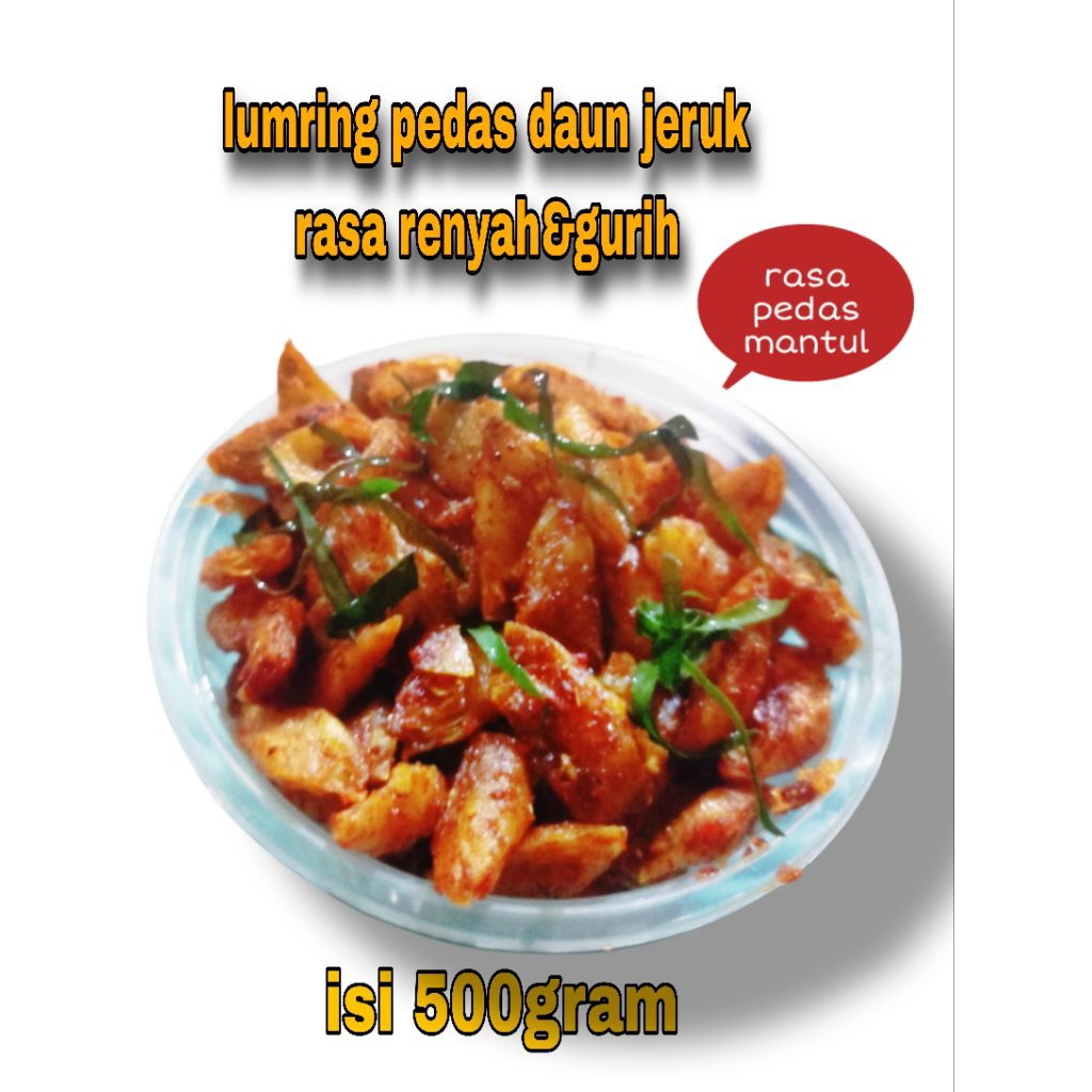 

lumring pedas daun jeruk rasa pedas mantapp renyah&gurih isi 500gram