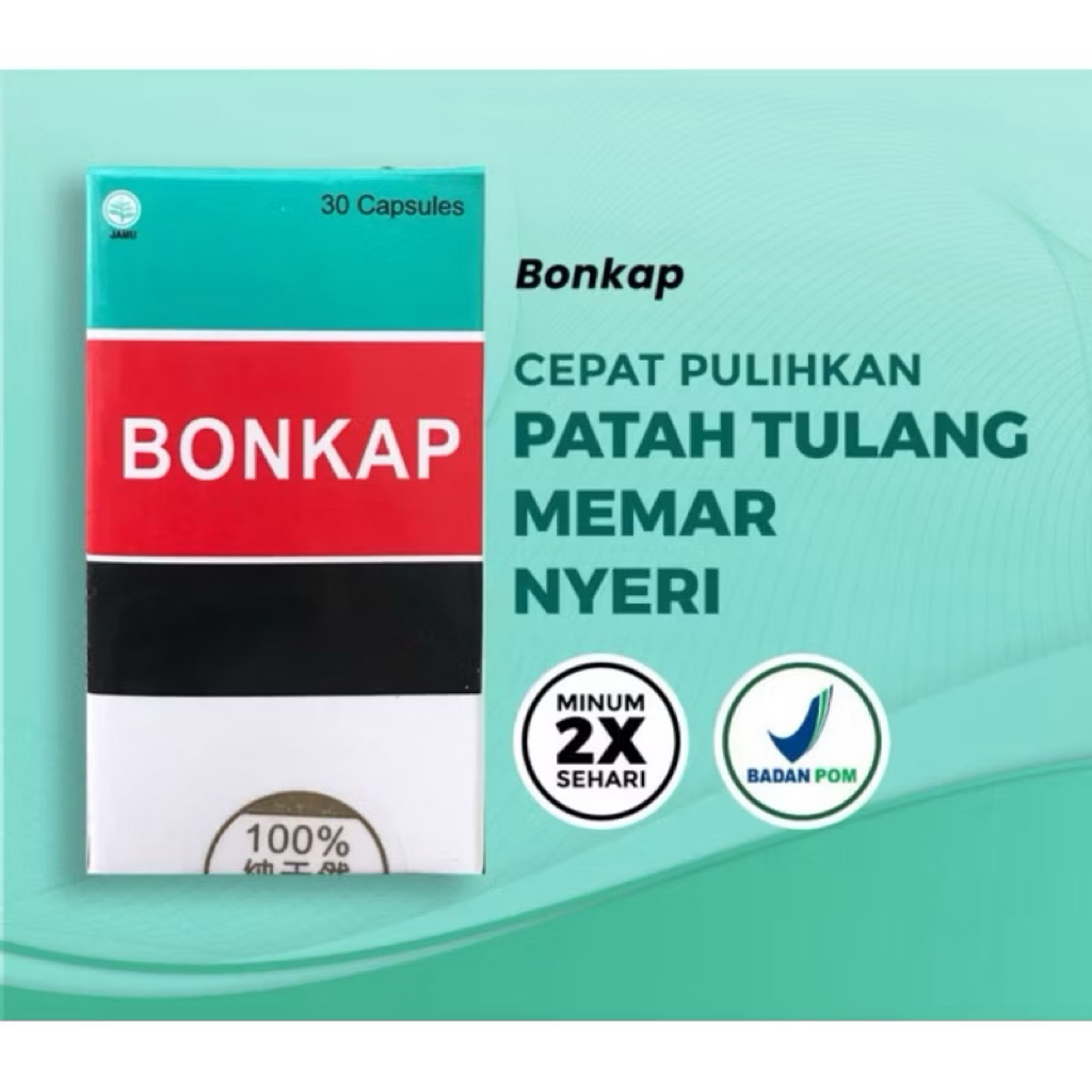 Bonkap Jie Gu Xu Jin Pian Obat Tradisional Herbal Tiongkok 30 Kapsul BPOM Cepat Pulihkan Patah Tulan
