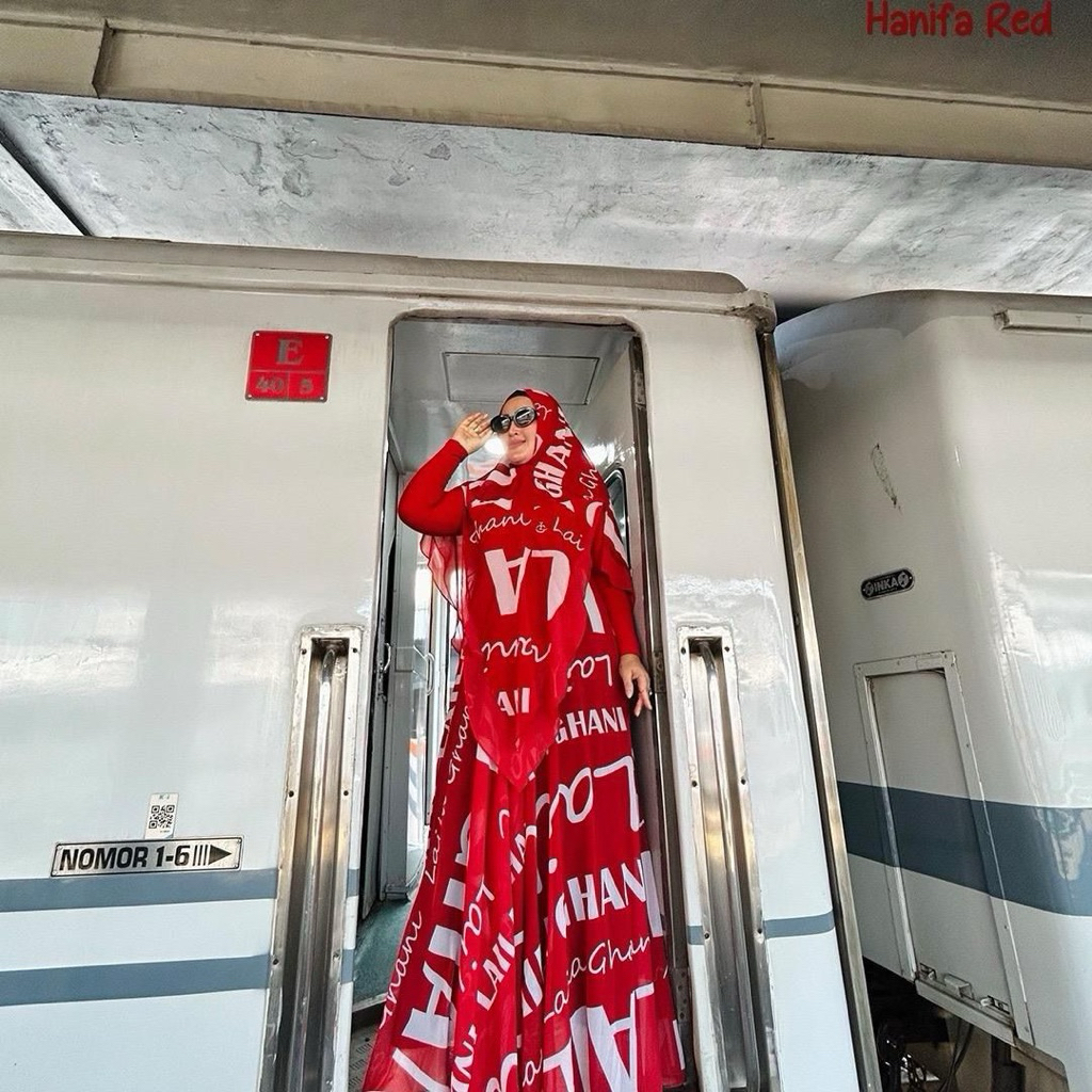 Galery iislita | Laila Ghani | Hanifa Series Set Khimar Premium Gamis Syari Printing Branded