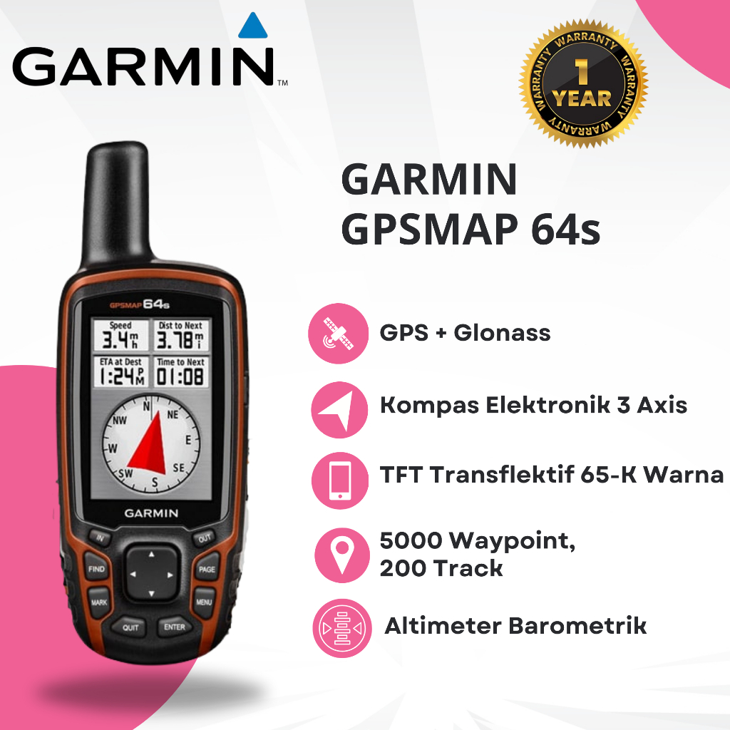 GPS Garmin 64s Original Garansi 1 Tahun