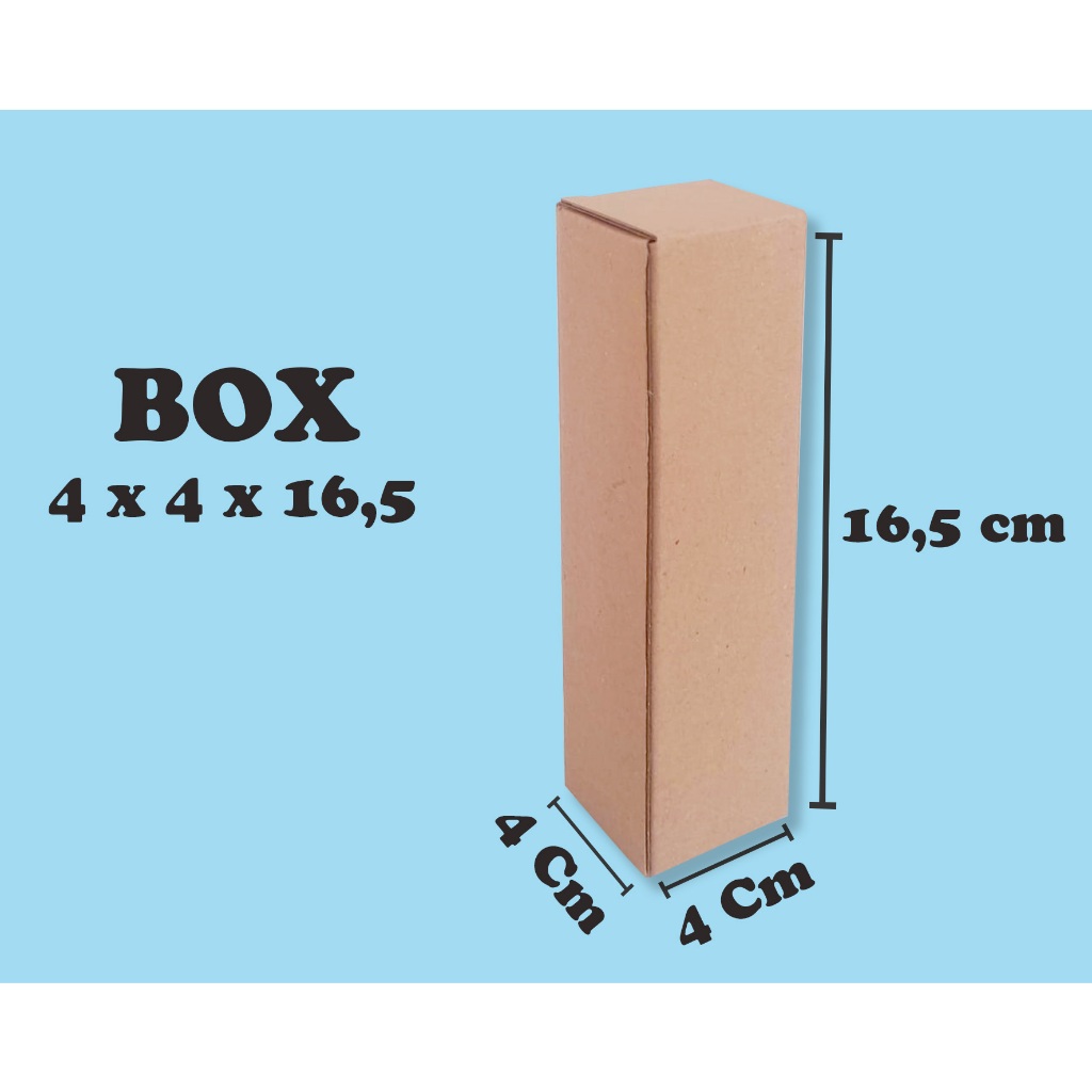 

Kardus Polos Karton Box Coklat 4 x 4 x 16,5 cm