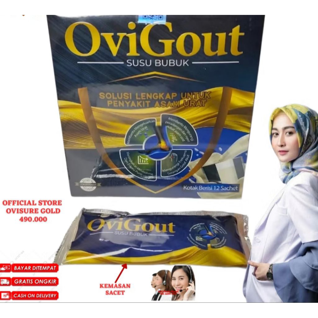 

SUSU OVIGOUT 2 BOX ASLI ATASI NYERI SENDI, ASAM URAT,REUMATIK 100% AMPUH