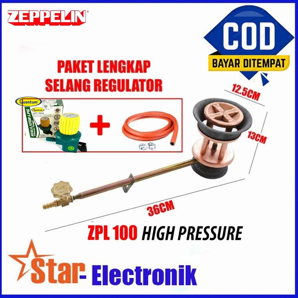 Paket Kompor Zeppelin ZPL 100 / KOMPOR GAS SEMAWAR ZEPPELIN HIGH PRESSURE