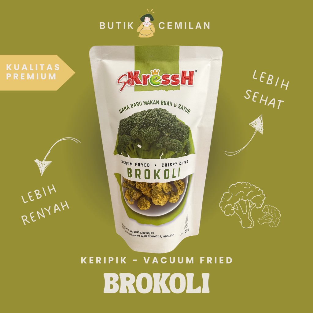 

Keripik Brokoli Mix Sokressh 50gr – Snack Sayur Renyah & Sehat Asli Malang