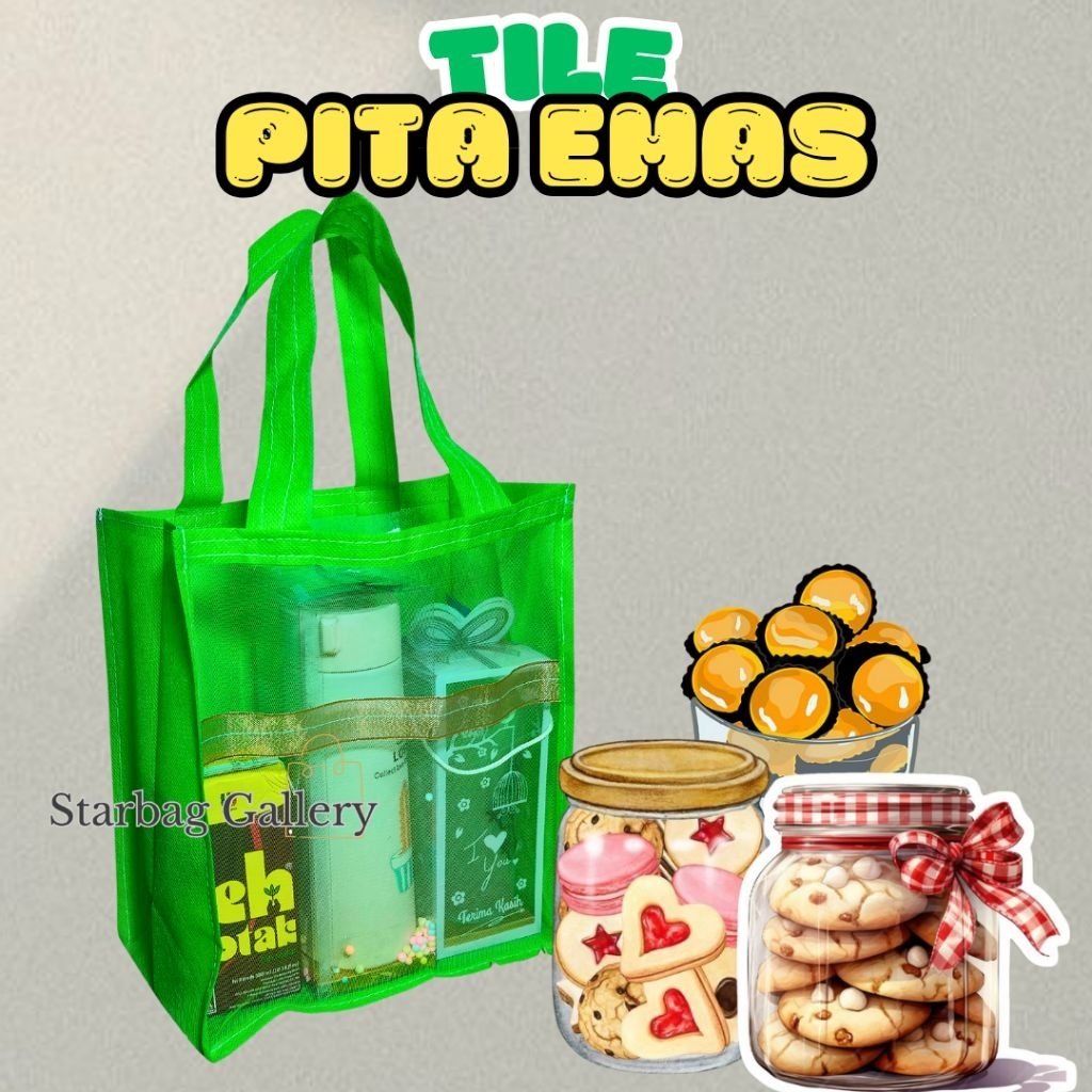 

(1 LUSIN/12 BIJI ) Tas Souvenir TILE / Tas Hampers / Tas Ulang Tahun