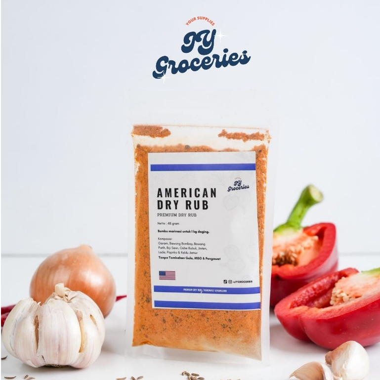 

Jy Groceries American Dry Rub - Bumbu Marinasi Ayam Serbaguna Tanpa Gula - Diet Karnivora Keto DEBM Dada Fillet Rendah Kalori