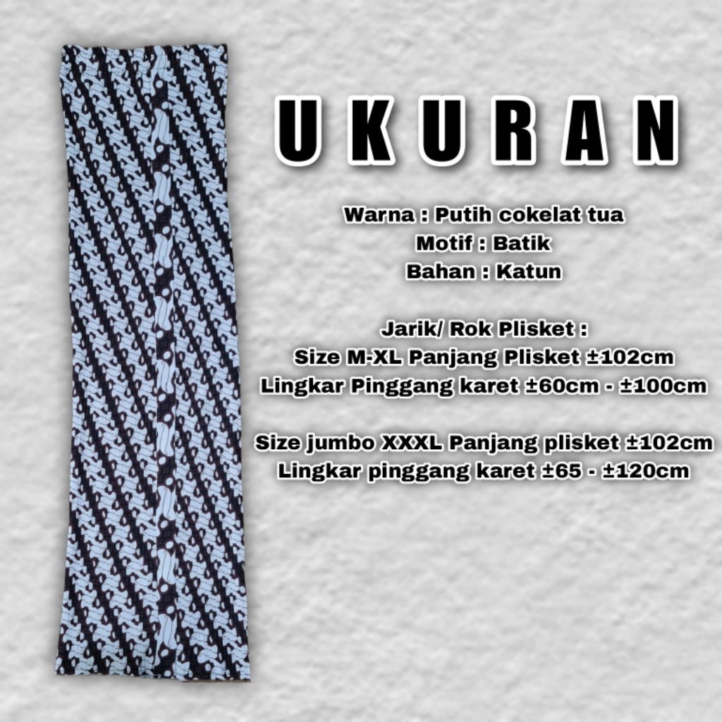 Jarik Plisket Instan dewasa/Jarik instan wiru batik