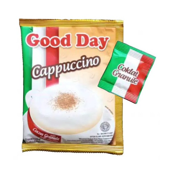 

Kopi Good Day Cappuccino Renceng isi 10 Sachet dengan cokelat granula - Coffee Instan renteng siap saji capucino