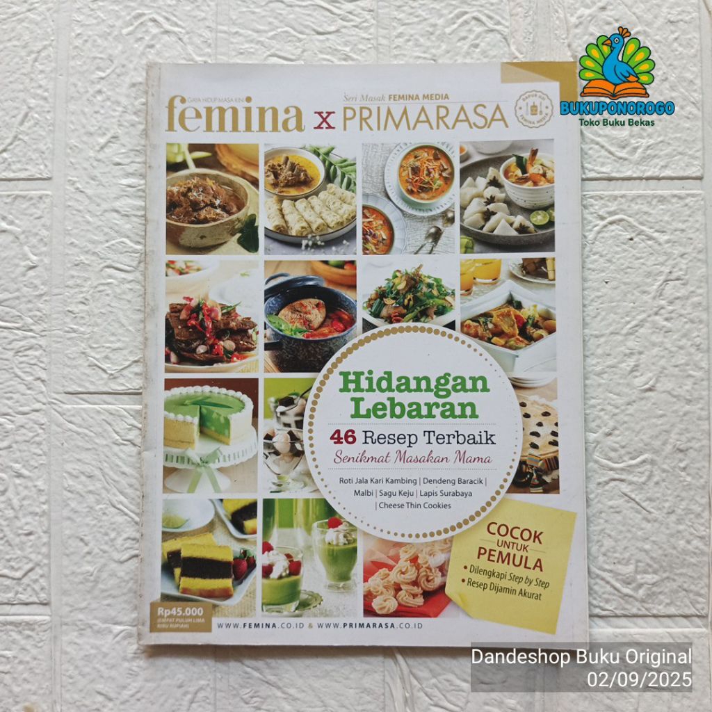 (BEKAS) Femina Primarasa Hidangan Lebaran 46 Resep Terbaik - BUKU RESEP MASAKAN ORIGINAL