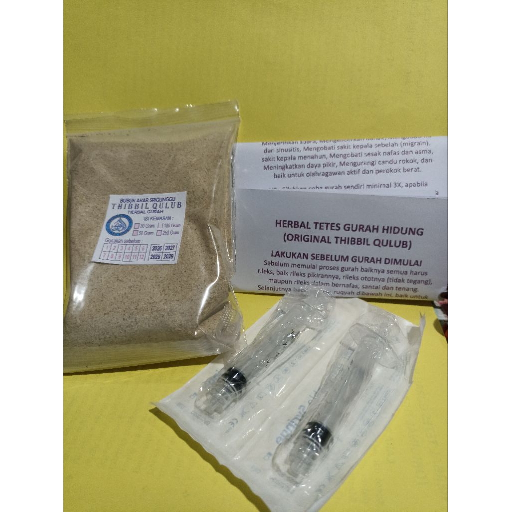 

Bubuk Akar Srigunggu Bubuk Gurah Bonus Racik + Pipet 100 Gram